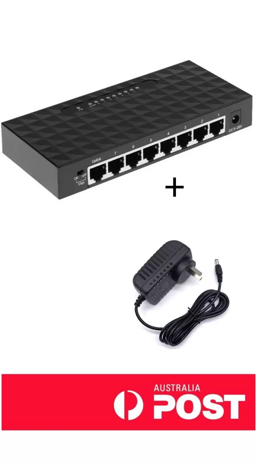 8-Port Fast Ethernet Internet Switch VLAN Hub LAN Network Splitter Adapter 8-Port Fast Ethernet Internet Switch VLAN Hub LAN Network Splitter Adapter